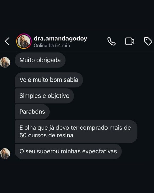 Depoimento de aluna do Método Áurea — print de mensagem